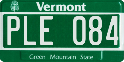 VT license plate PLE084
