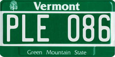 VT license plate PLE086