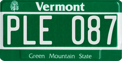 VT license plate PLE087