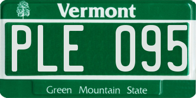 VT license plate PLE095