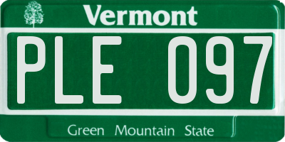 VT license plate PLE097