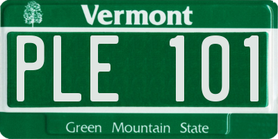 VT license plate PLE101