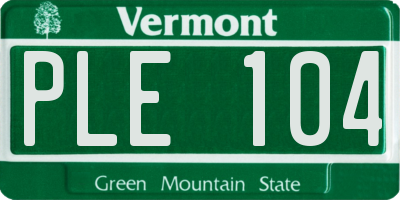 VT license plate PLE104