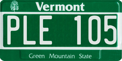 VT license plate PLE105