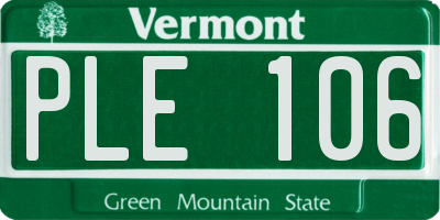 VT license plate PLE106
