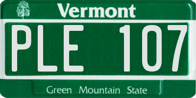 VT license plate PLE107