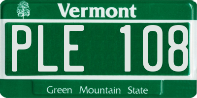 VT license plate PLE108