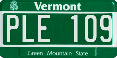 VT license plate PLE109