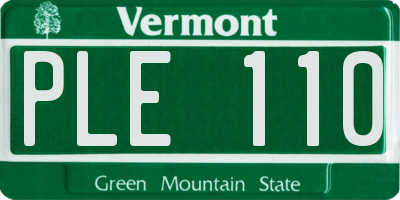 VT license plate PLE110