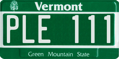 VT license plate PLE111