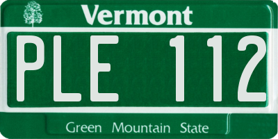 VT license plate PLE112