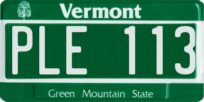 VT license plate PLE113