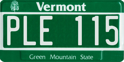 VT license plate PLE115