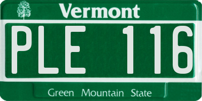 VT license plate PLE116