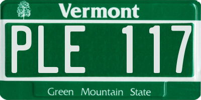 VT license plate PLE117