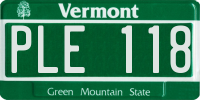 VT license plate PLE118