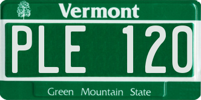 VT license plate PLE120