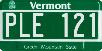 VT license plate PLE121