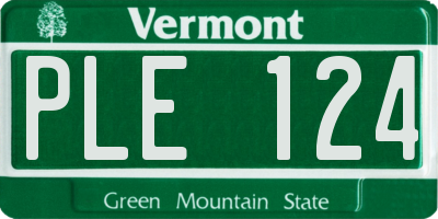 VT license plate PLE124