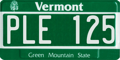 VT license plate PLE125