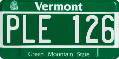 VT license plate PLE126