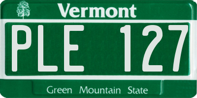 VT license plate PLE127