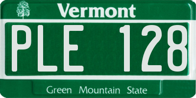 VT license plate PLE128