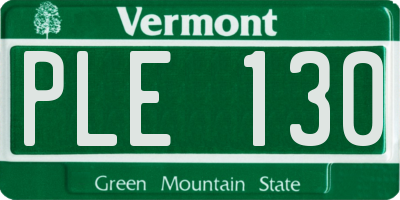 VT license plate PLE130
