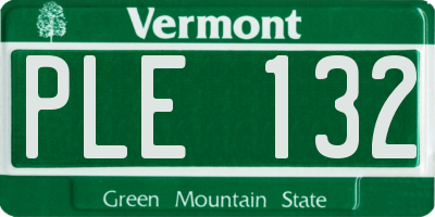 VT license plate PLE132