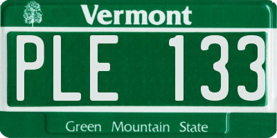 VT license plate PLE133