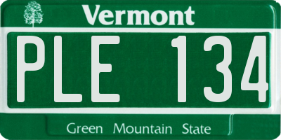 VT license plate PLE134
