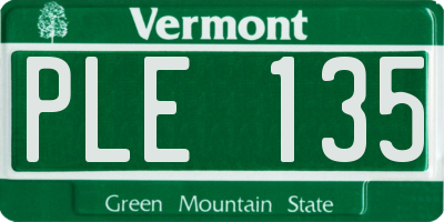 VT license plate PLE135