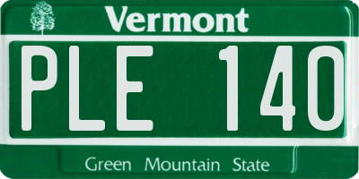 VT license plate PLE140