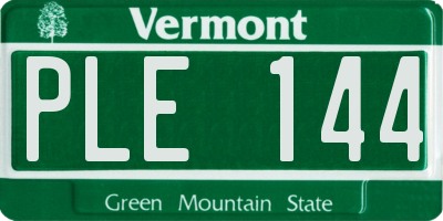 VT license plate PLE144