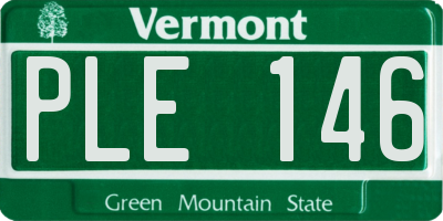 VT license plate PLE146