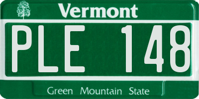 VT license plate PLE148