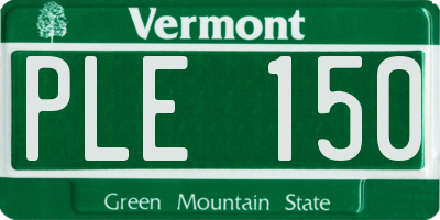 VT license plate PLE150