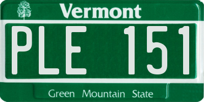 VT license plate PLE151