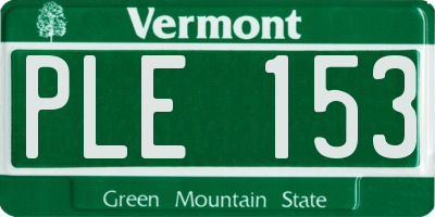 VT license plate PLE153