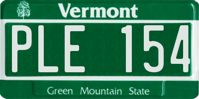 VT license plate PLE154