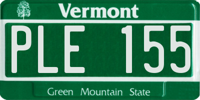 VT license plate PLE155