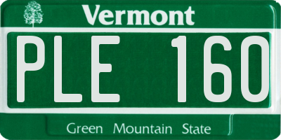 VT license plate PLE160
