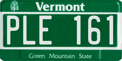 VT license plate PLE161