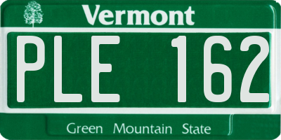 VT license plate PLE162
