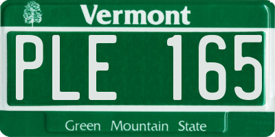 VT license plate PLE165