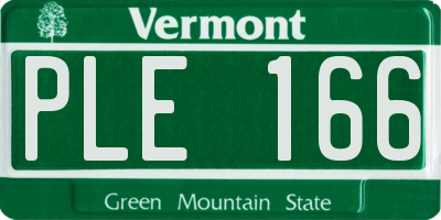VT license plate PLE166