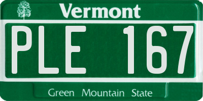 VT license plate PLE167