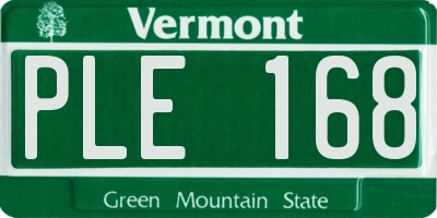 VT license plate PLE168