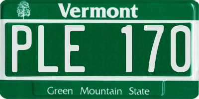 VT license plate PLE170