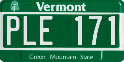 VT license plate PLE171